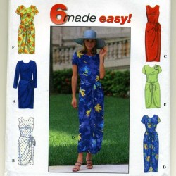 8070 Simplicity 6 EZ SLEEVES OR NOT TIED WRAP DRESSES LENGTHS PATTERN 12-16 OR 18-22 CHOICE UNCUT